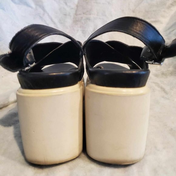 Aldo Noveglia Platform Sandals Black and White VERY GOOD with Box made in Italy - Picture 4 of 10